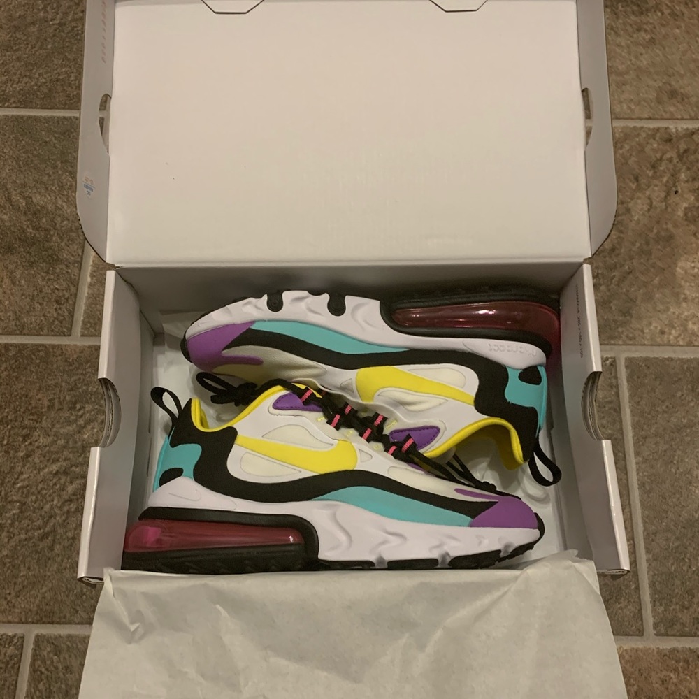 Nike Air Max 270 React Bright Violet White Violet - Picture 1 of 8